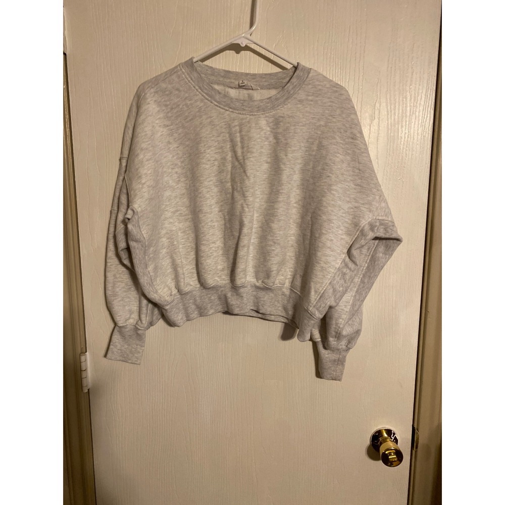 Celebrity Pink Womens Gray Cropped Fleece Sweatshirt Balloon Sleeve Size M
0441